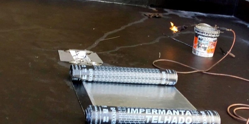  impermeabilização de laje com manta asfáltica aluminizada. 