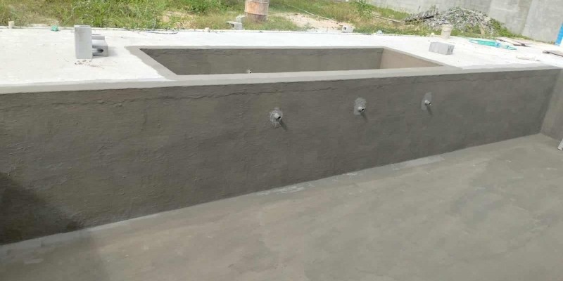 Impermeabilização de piscinas com argamassa polimérica.