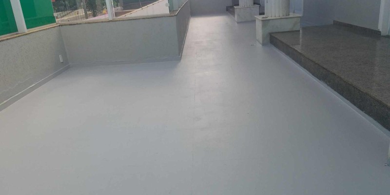 Impermeabilização de pisos, com borracha liquida e látex.  