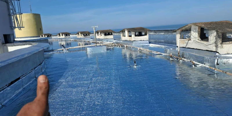 Impermeabilização de lajes e coberturas expostas.