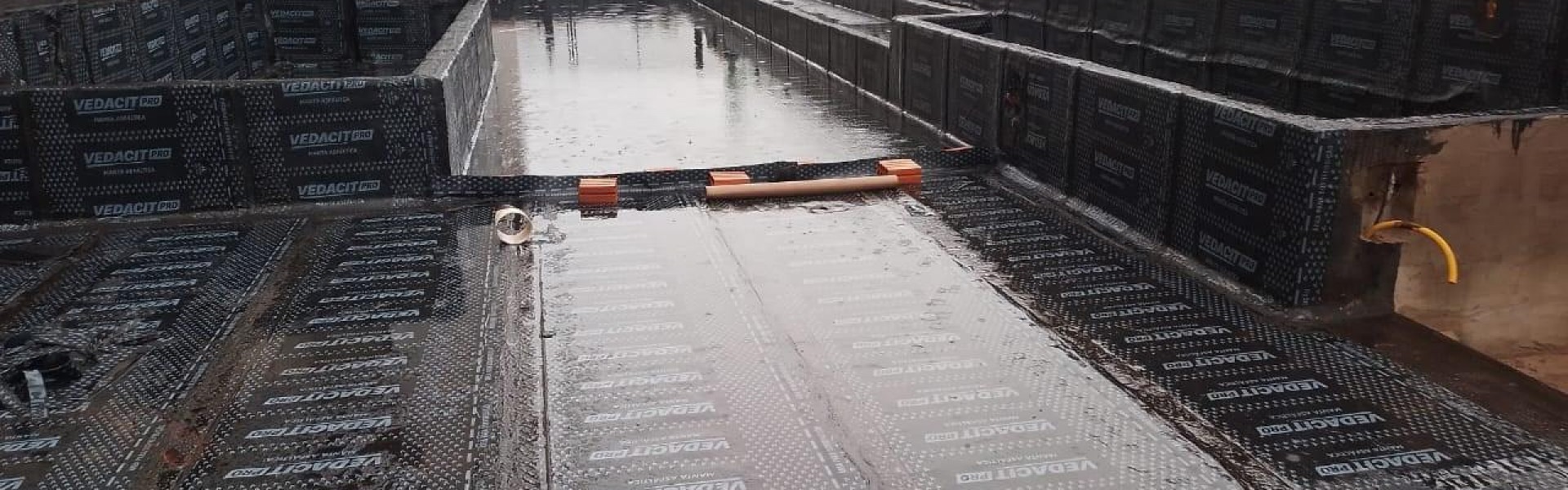 Impermeabilização de laje, com manta asfáltica comum