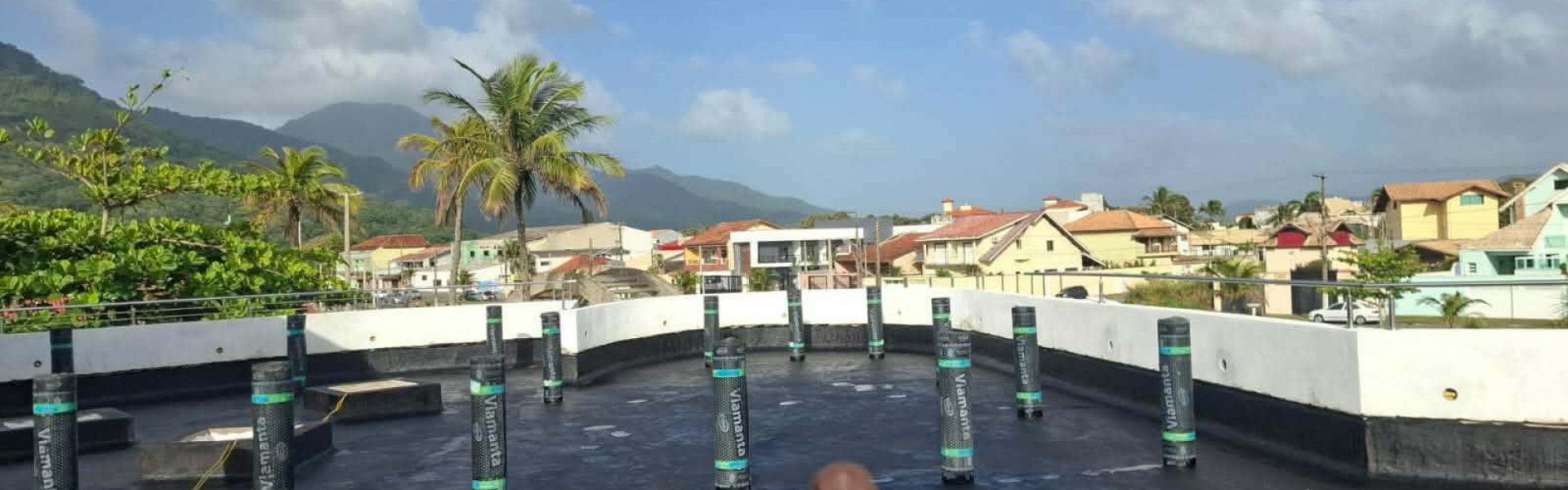 Impermeabilização de laje, com manta asfáltica 4mm e glp.