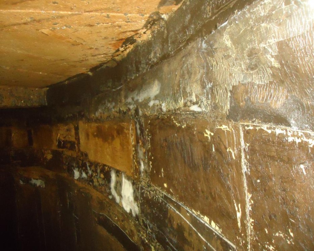 Imagem 63 da galeria impermeabilização de caixa d'água e reservatório. remoção de manta, limpeza, preparo para uma nova impermeabilização, bem difícil.