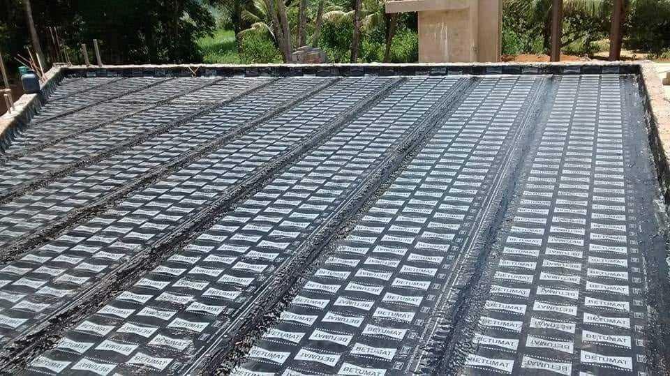 Impermeabilização de lajes expostas com manta asfáltica.