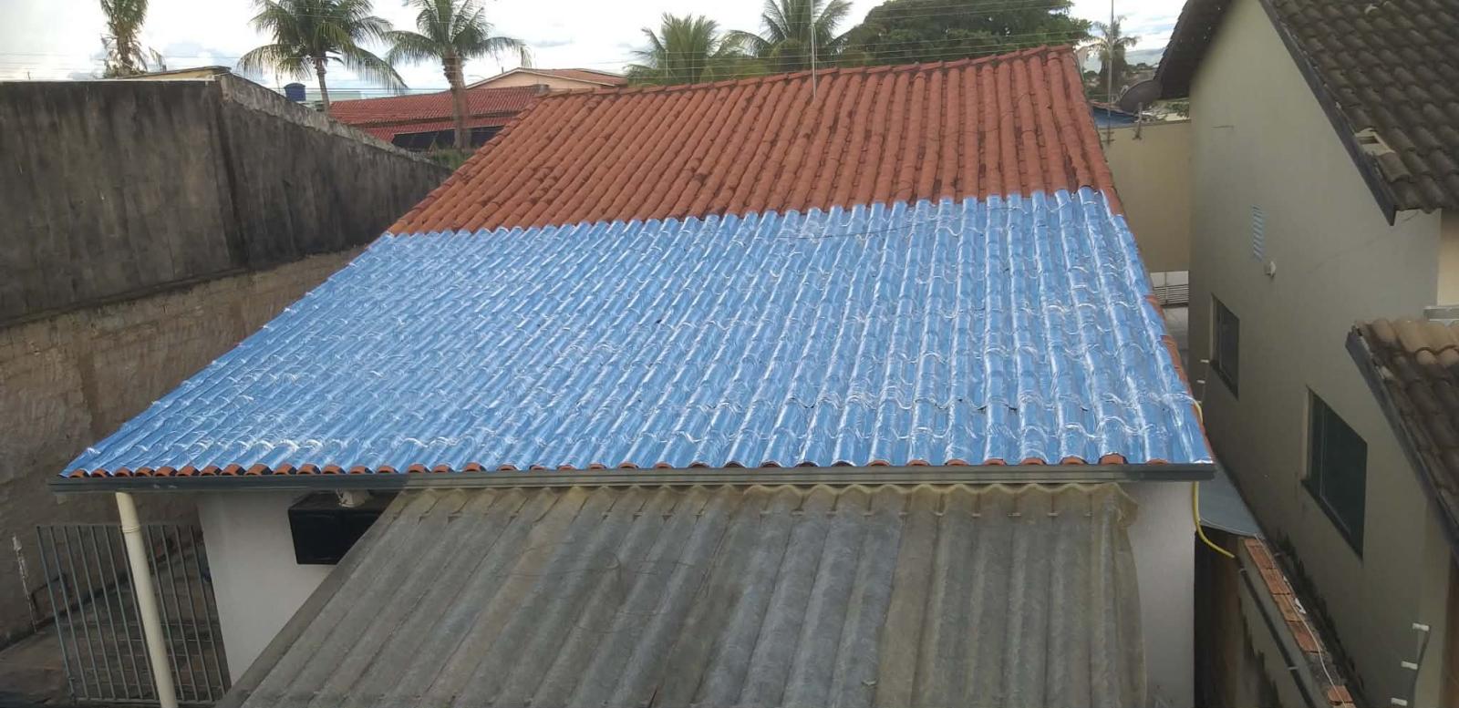 Impermeabilização e isolamento térmico, para telhados e coberturas expostas com manta asfáltica aluminizada.