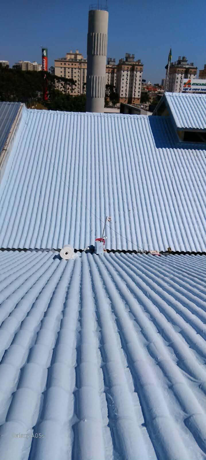 Impermeabilização e isolamento térmico, para telhados e coberturas com borracha liquida e bidim.